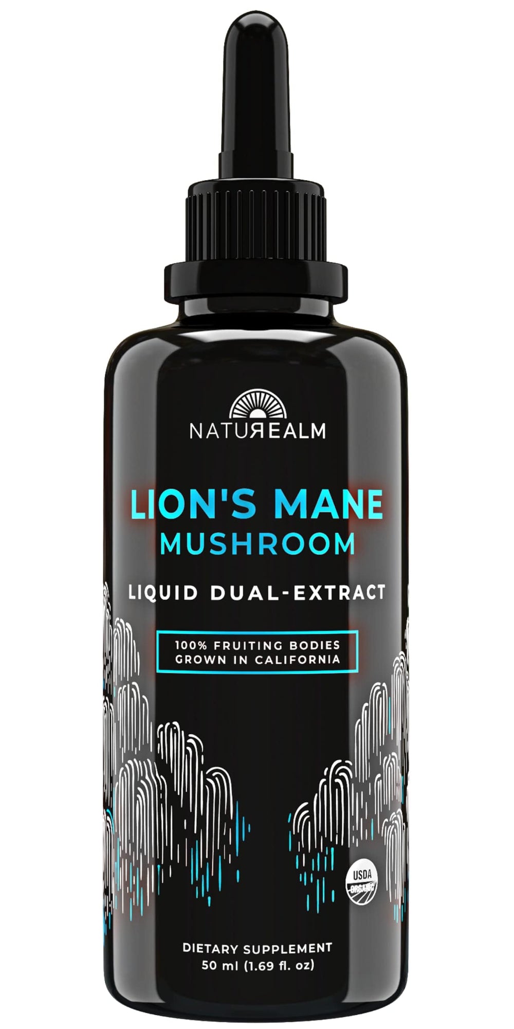 Naturealm Lions Mane tincture bottle with 1 month supply