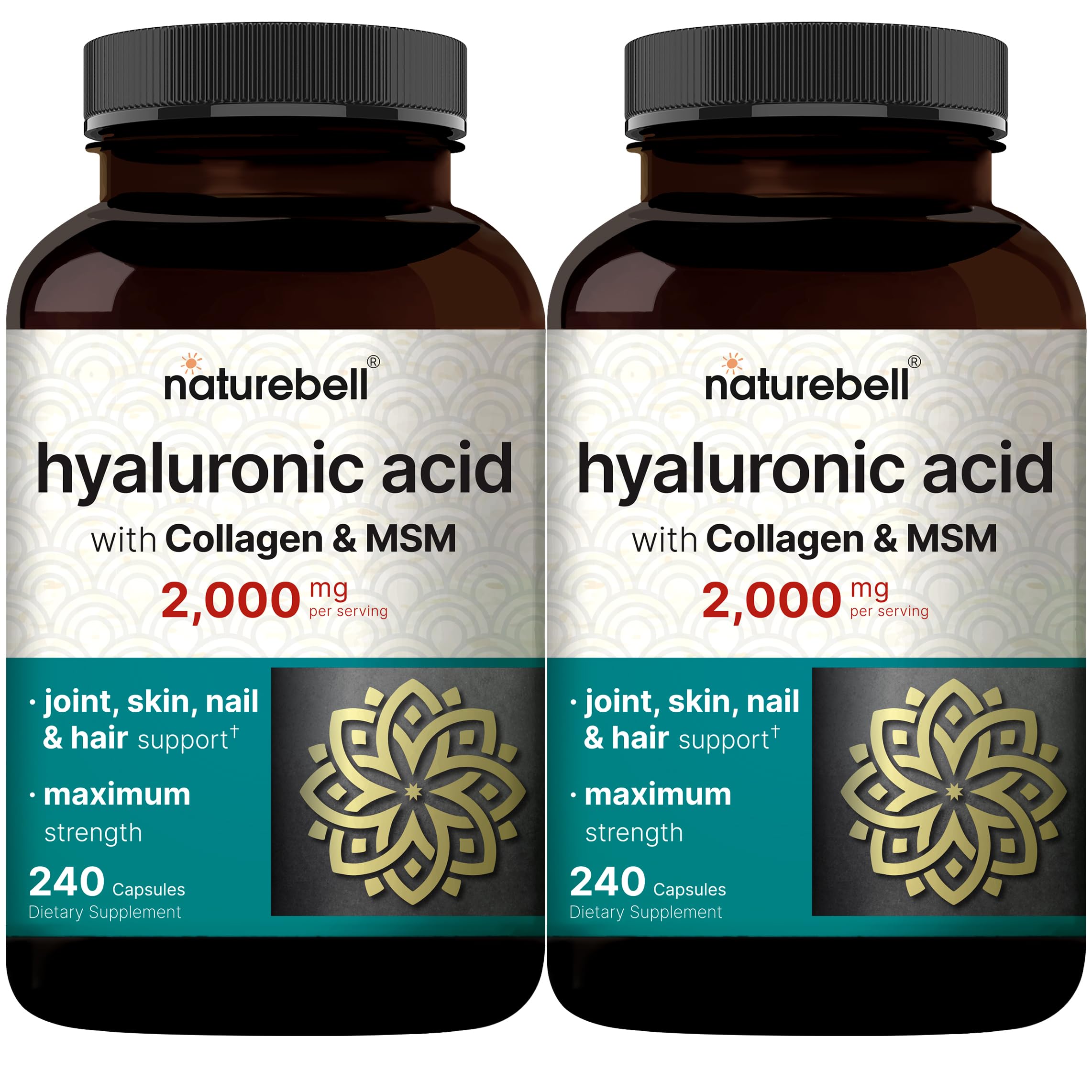 NatureBell 2 Pack Hyaluronic Acid bottle label front