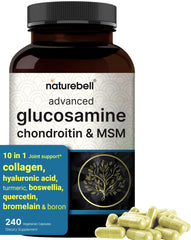 NatureBell Advanced Glucosamine Chondroitin MSM bottle with 240 capsules