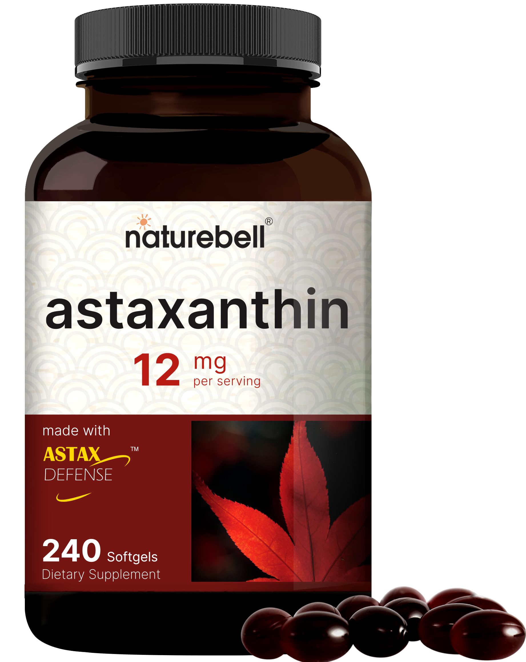 NatureBell Astaxanthin 12mg 240 softgels bottle
