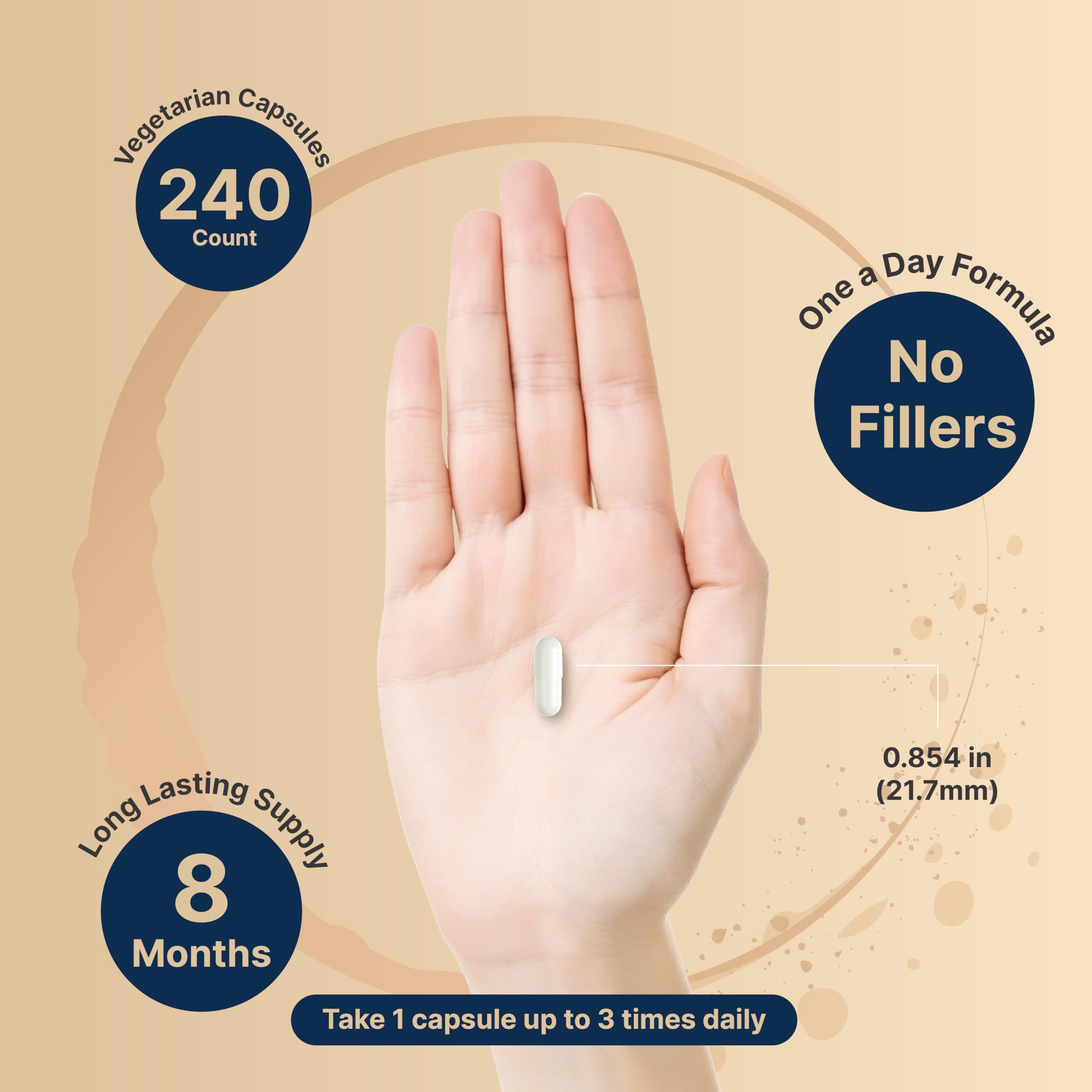 NatureBell bottle pour view — easy to take one capsule a day.