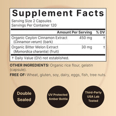 Close-up of NatureBell cinnamon bottle with label