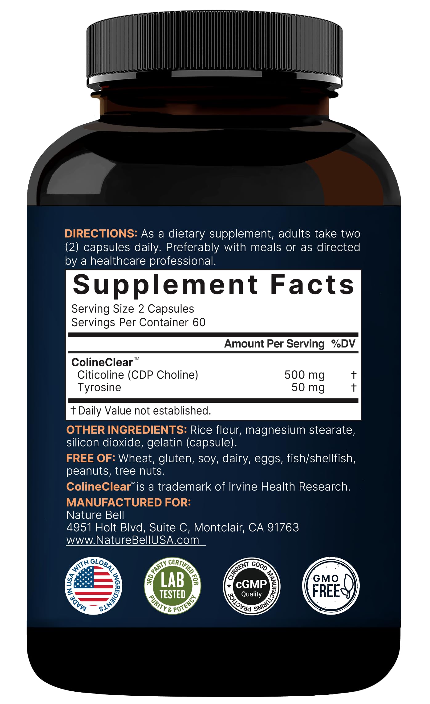 Brain support supplement for cognition, memory, focus