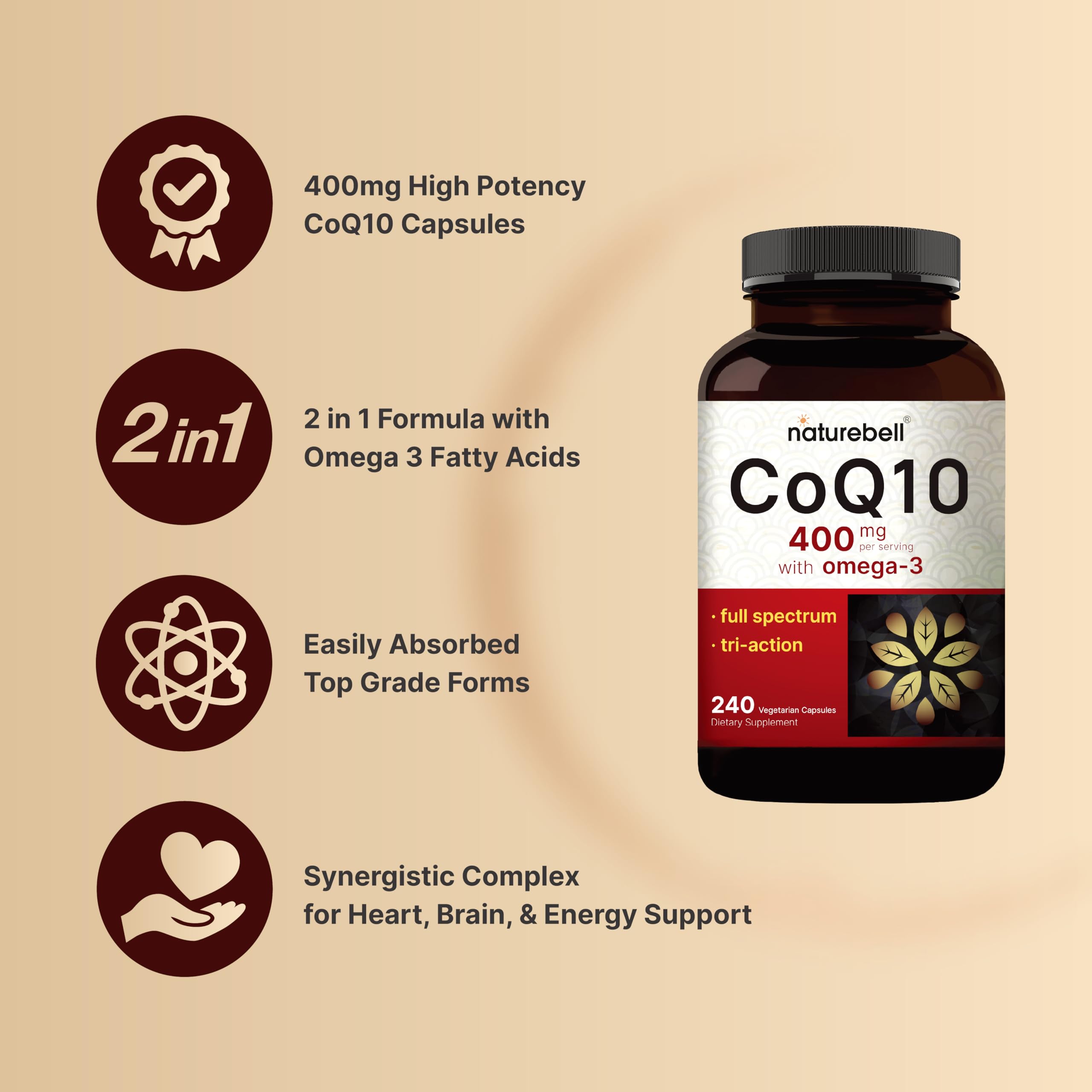 Capsules being poured to illustrate easy daily supplementation.