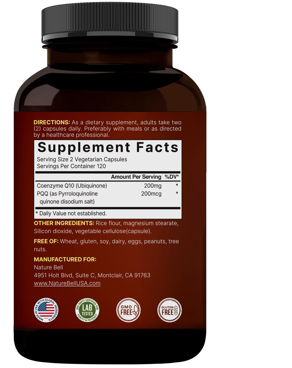 Graphic illustrating heart health benefits of CoQ10 with PQQ