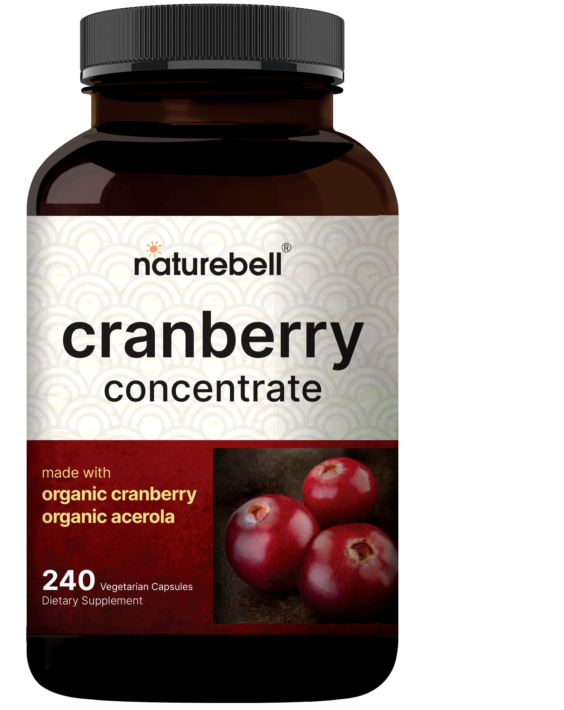 NatureBell Cranberry Pills bottle with 240 veggie capsules