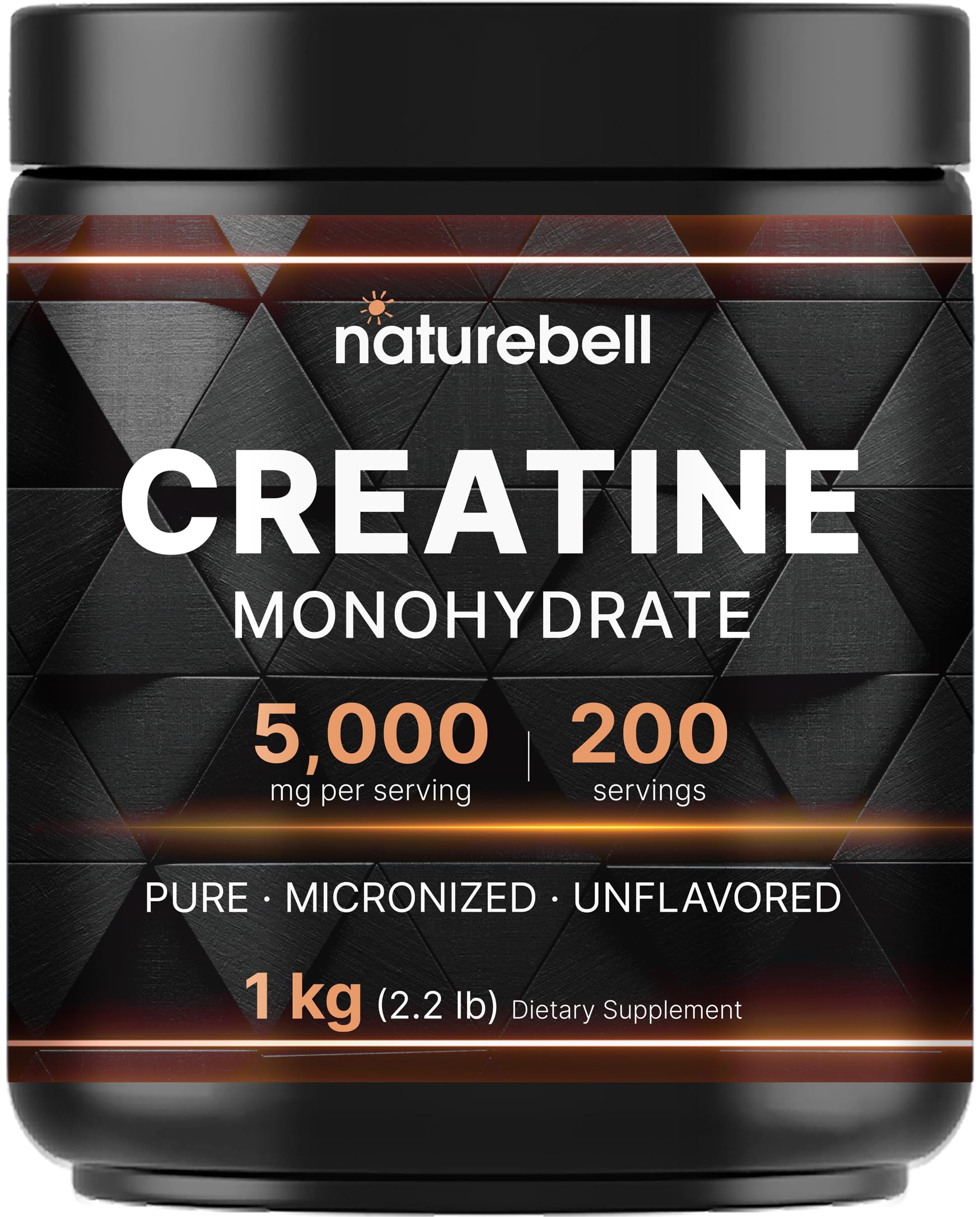 NatureBell Creatine Monohydrate 1000g bottle with scoop