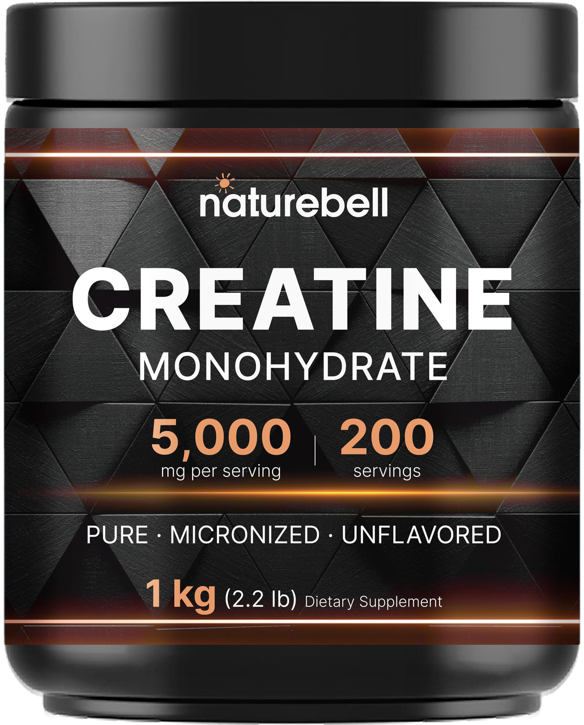 NatureBell Creatine Monohydrate 1000g bottle with scoop