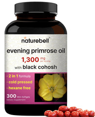 NatureBell Evening Primrose Oil bottle with 300 mini-softgels