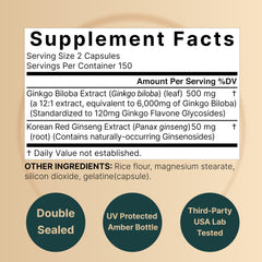 NatureBell Ginkgo Biloba and Panax Ginseng packaging