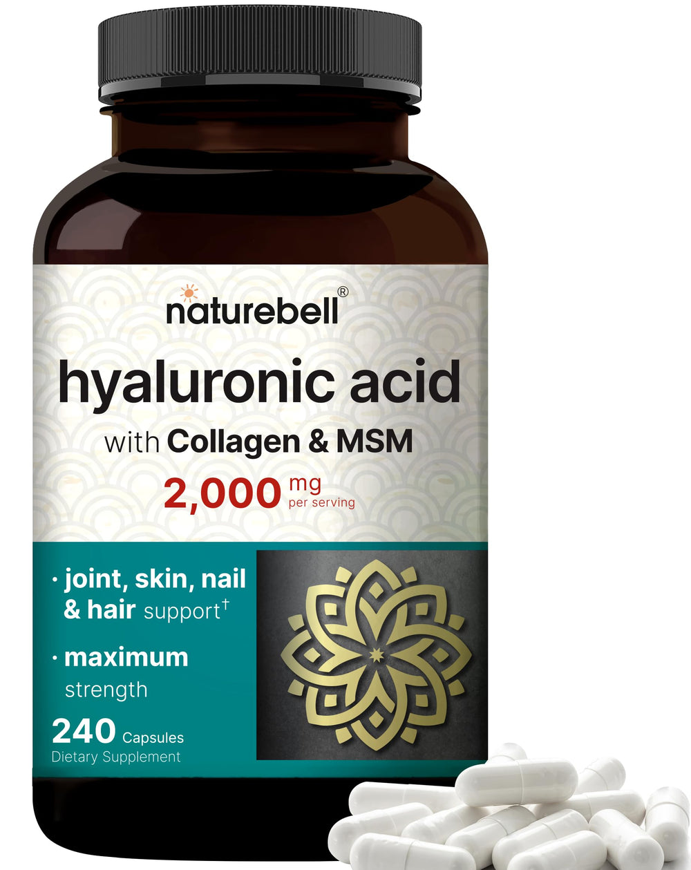 NatureBell Hyaluronic Acid 2000 mg bottle packaging