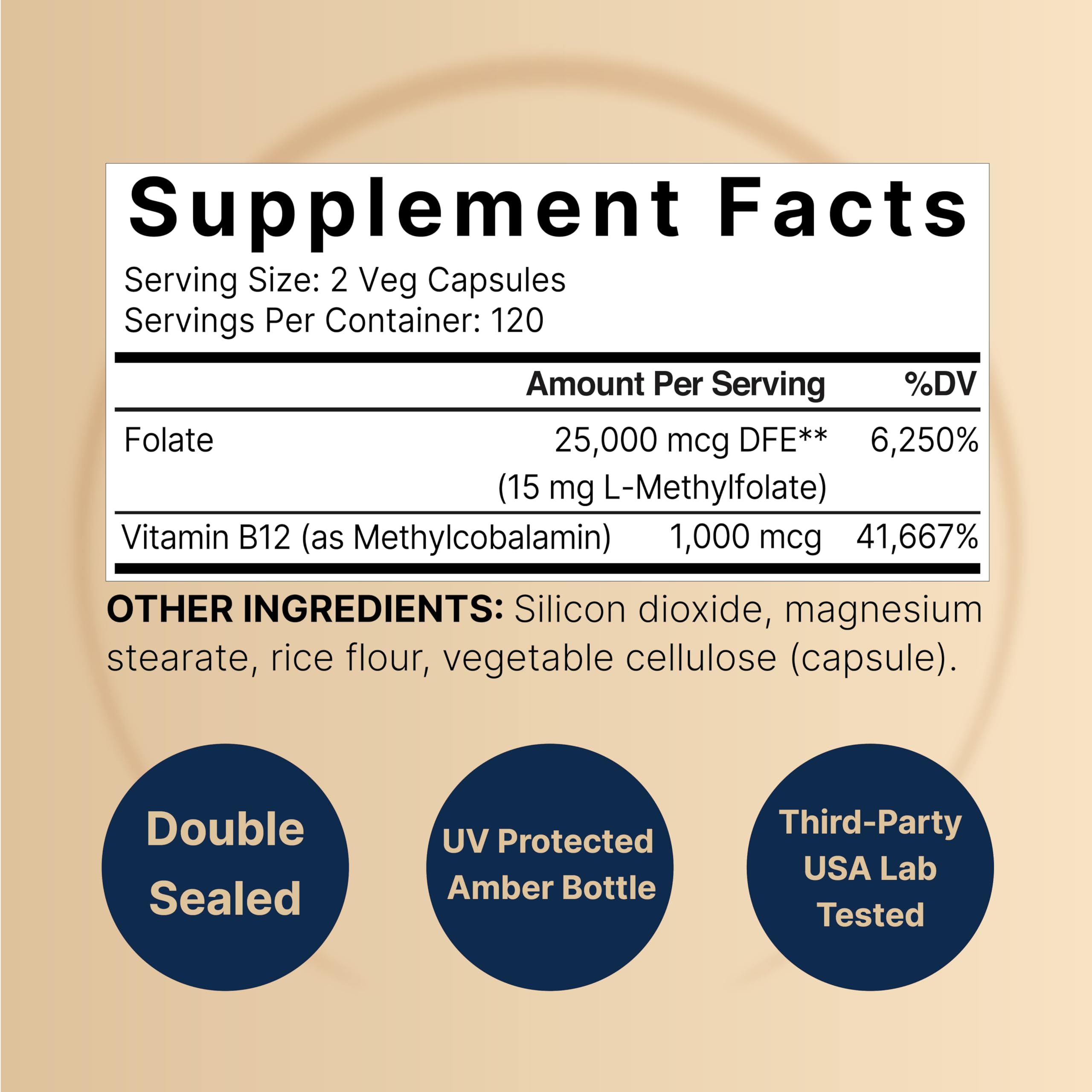 Close-up of NatureBell L-Methylfolate 15mg packaging