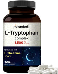 NatureBell L-Tryptophan 1300mg with L-Theanine 200mg product hero image