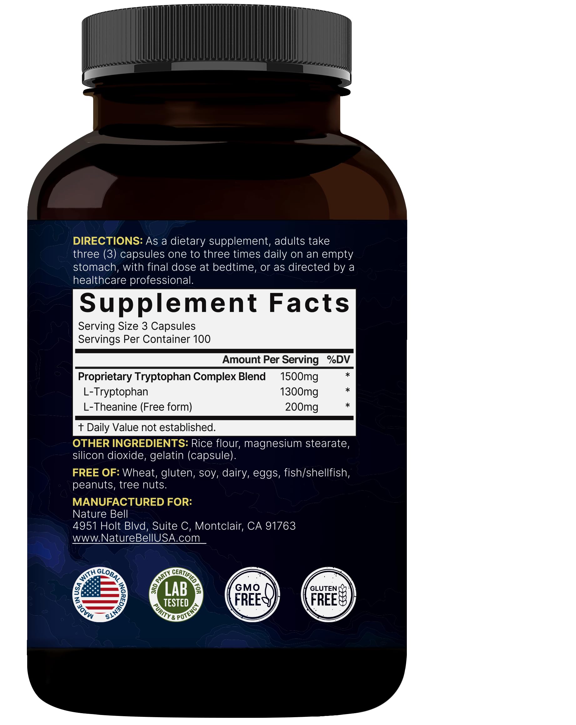 Third-party lab testing certificate for NatureBell product