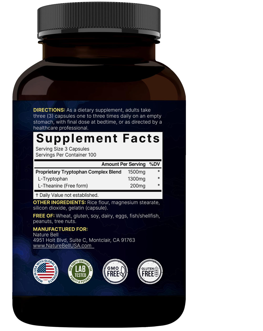 Third-party lab testing certificate for NatureBell product