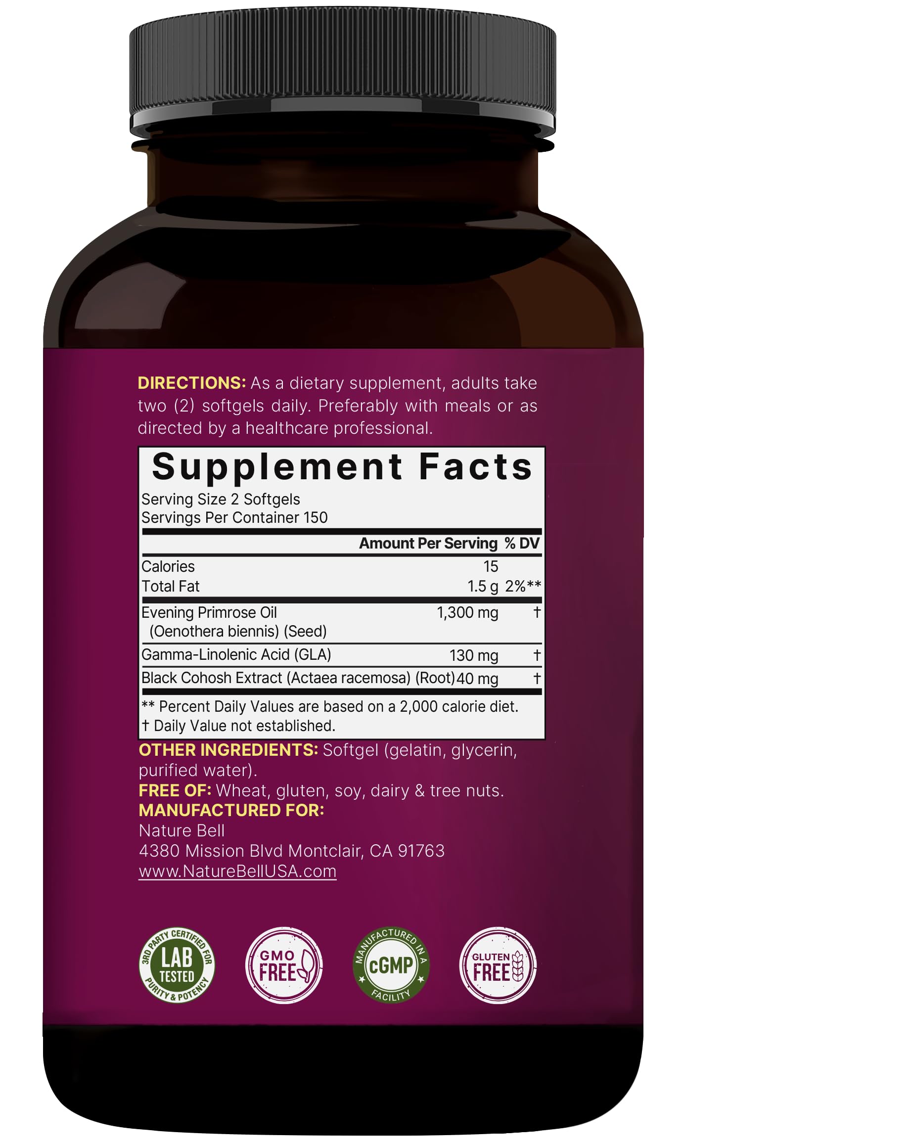 Laboratory testing certificate for NatureBell supplement