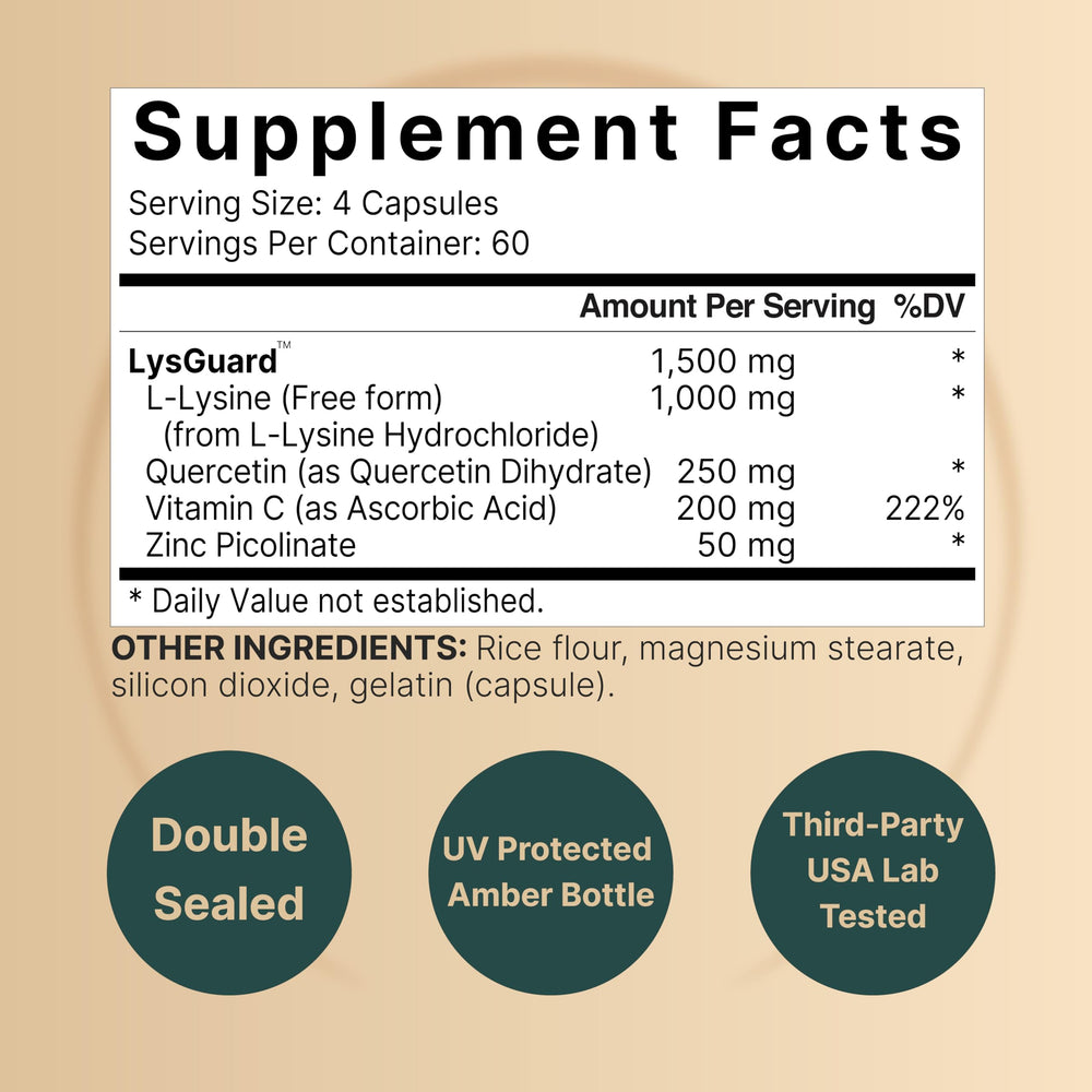 Close-up of NatureBell L-Lysine 1000mg capsules