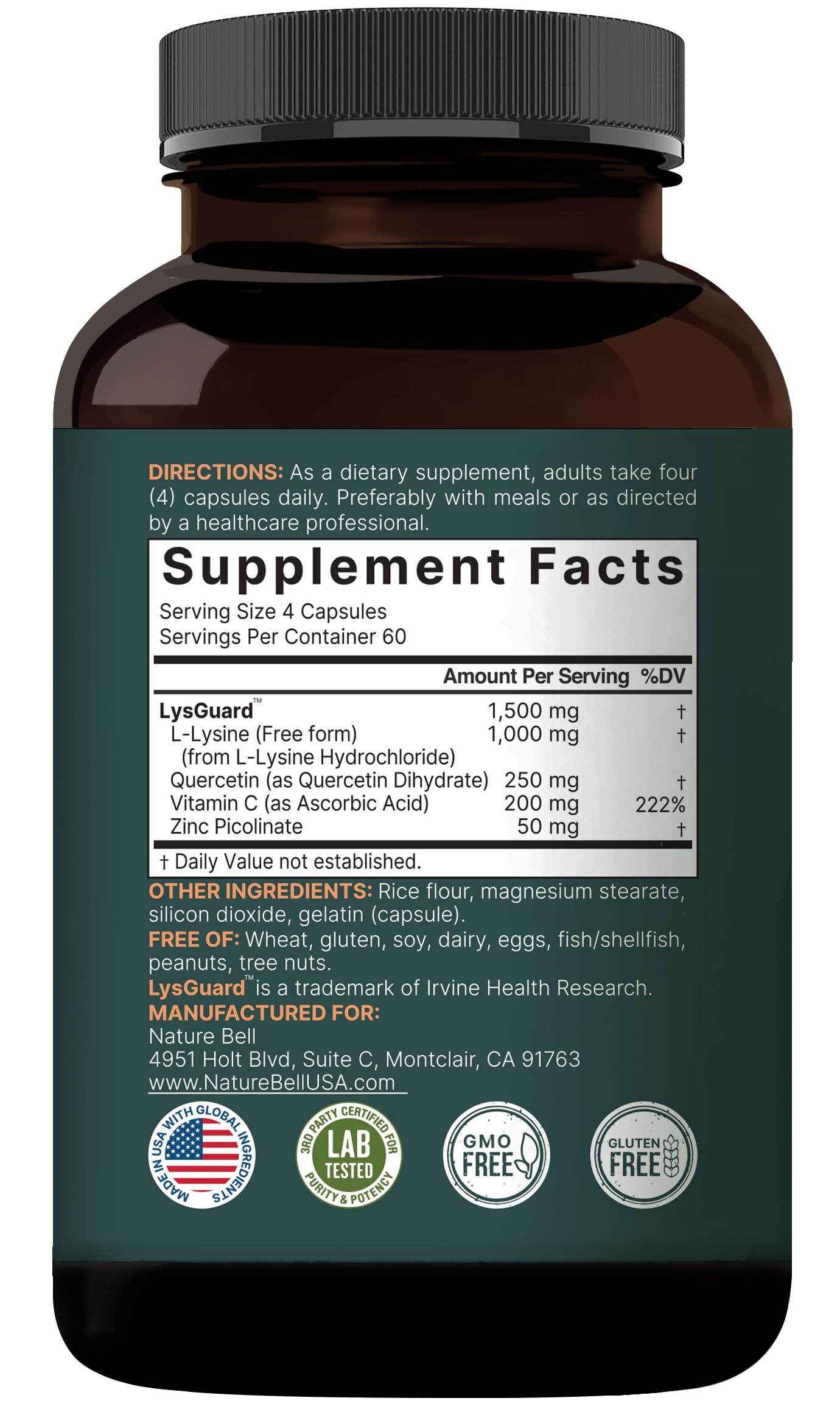 Lysine capsules with immune-support concept image