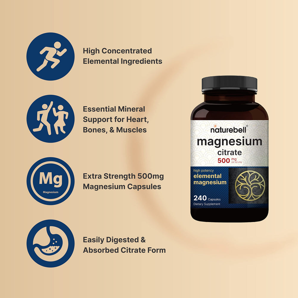 High bioavailability magnesium citrate to support absorption
