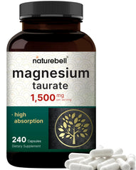 NatureBell Magnesium Taurate 1500mg bottle with 240 capsules