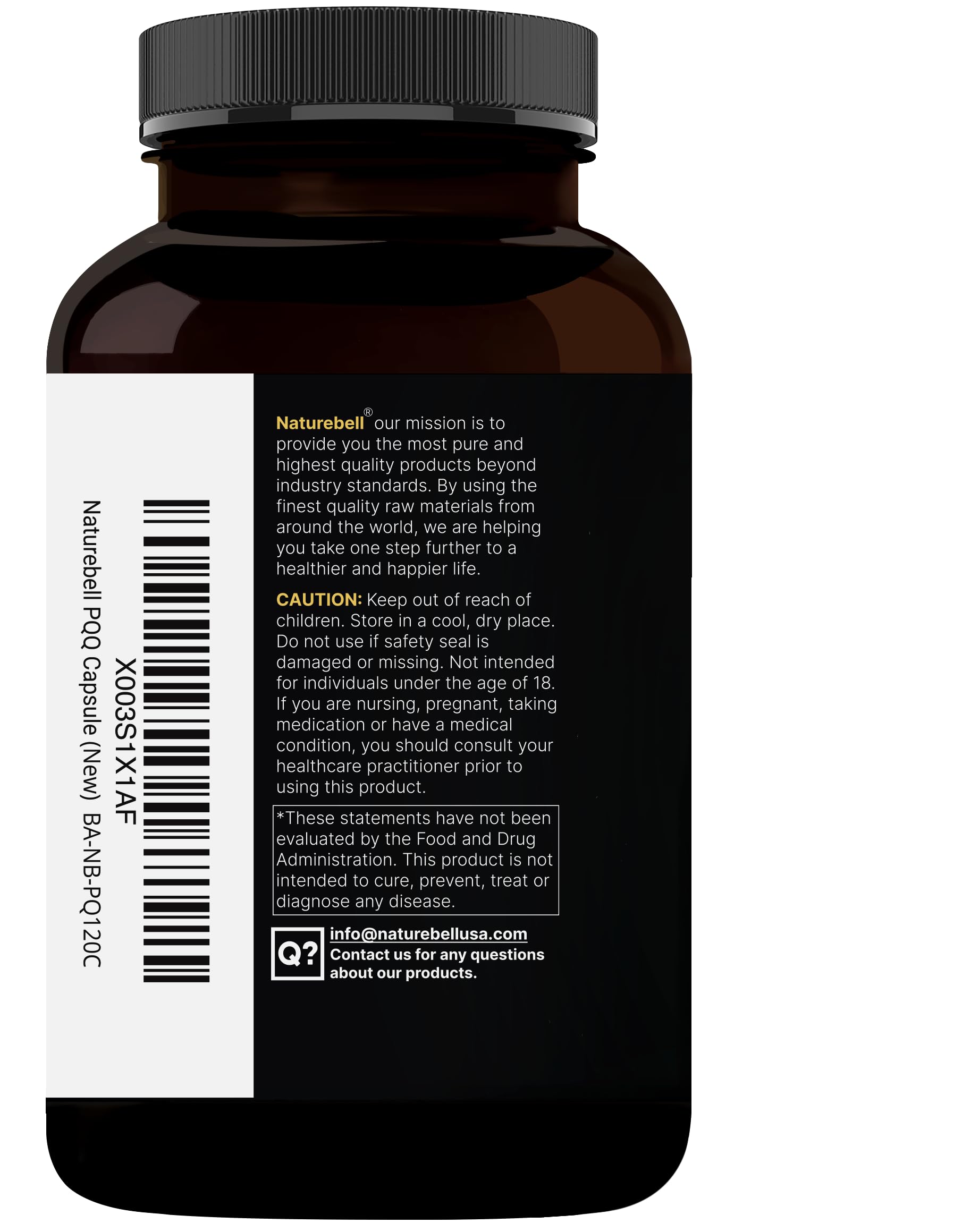 NatureBell PQQ bottle with 240 capsules