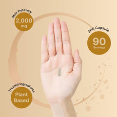 Bottle label displaying 2,000 mg per serving