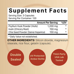 Close-up of psyllium husk fiber capsules