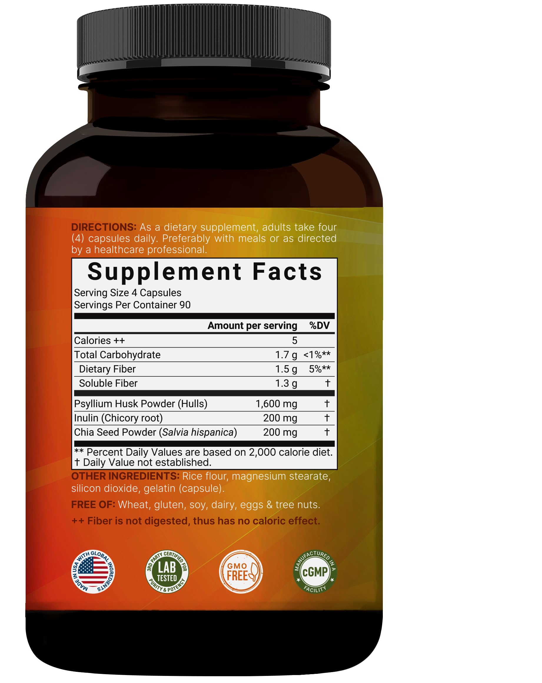 Non-GMO and gluten-free badges on packaging