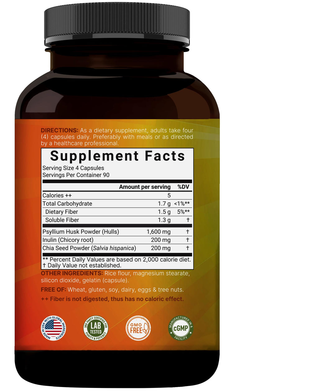 Non-GMO and gluten-free badges on packaging