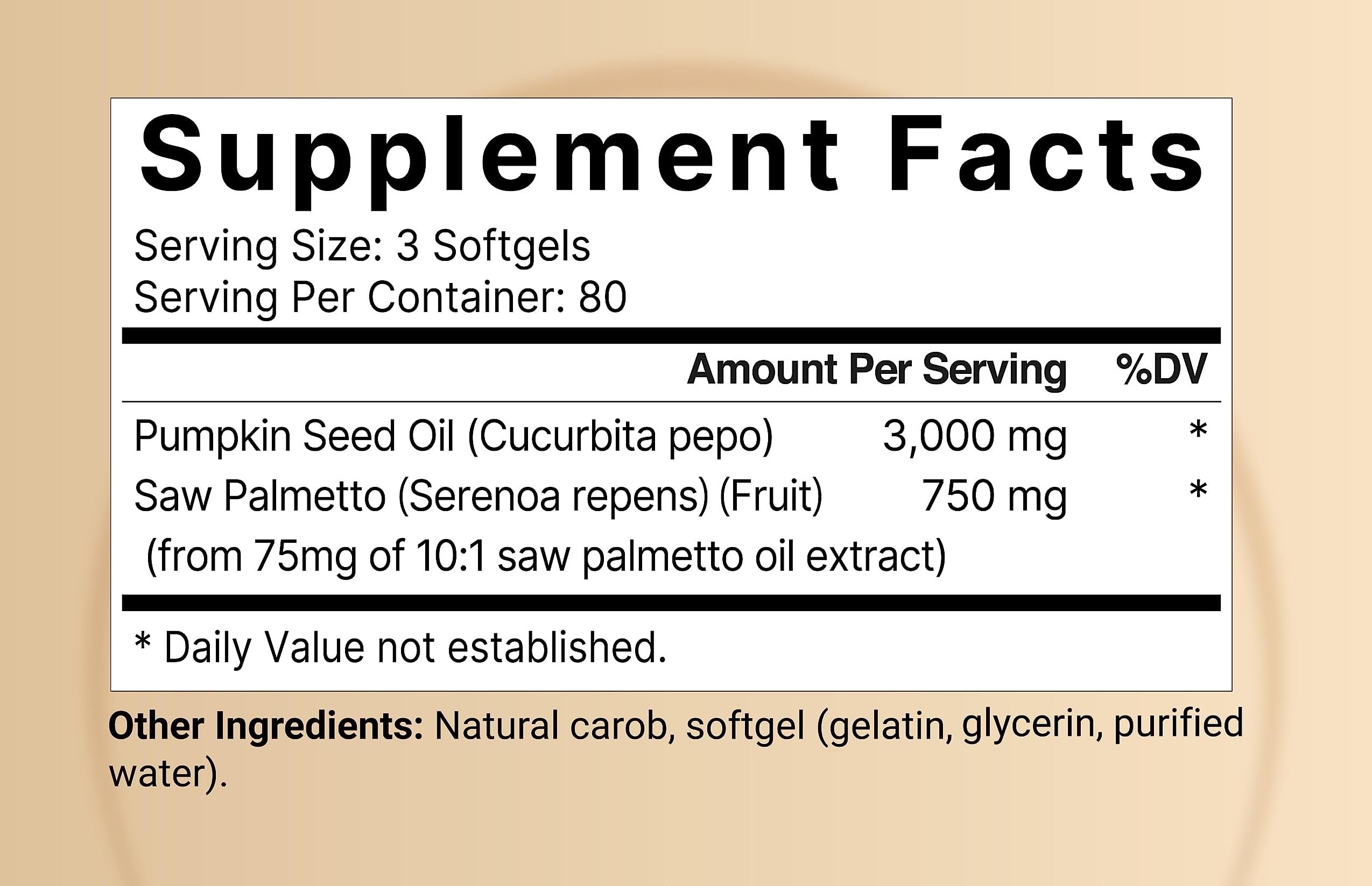 Cold-pressed NatureBell pumpkin seed oil softgels