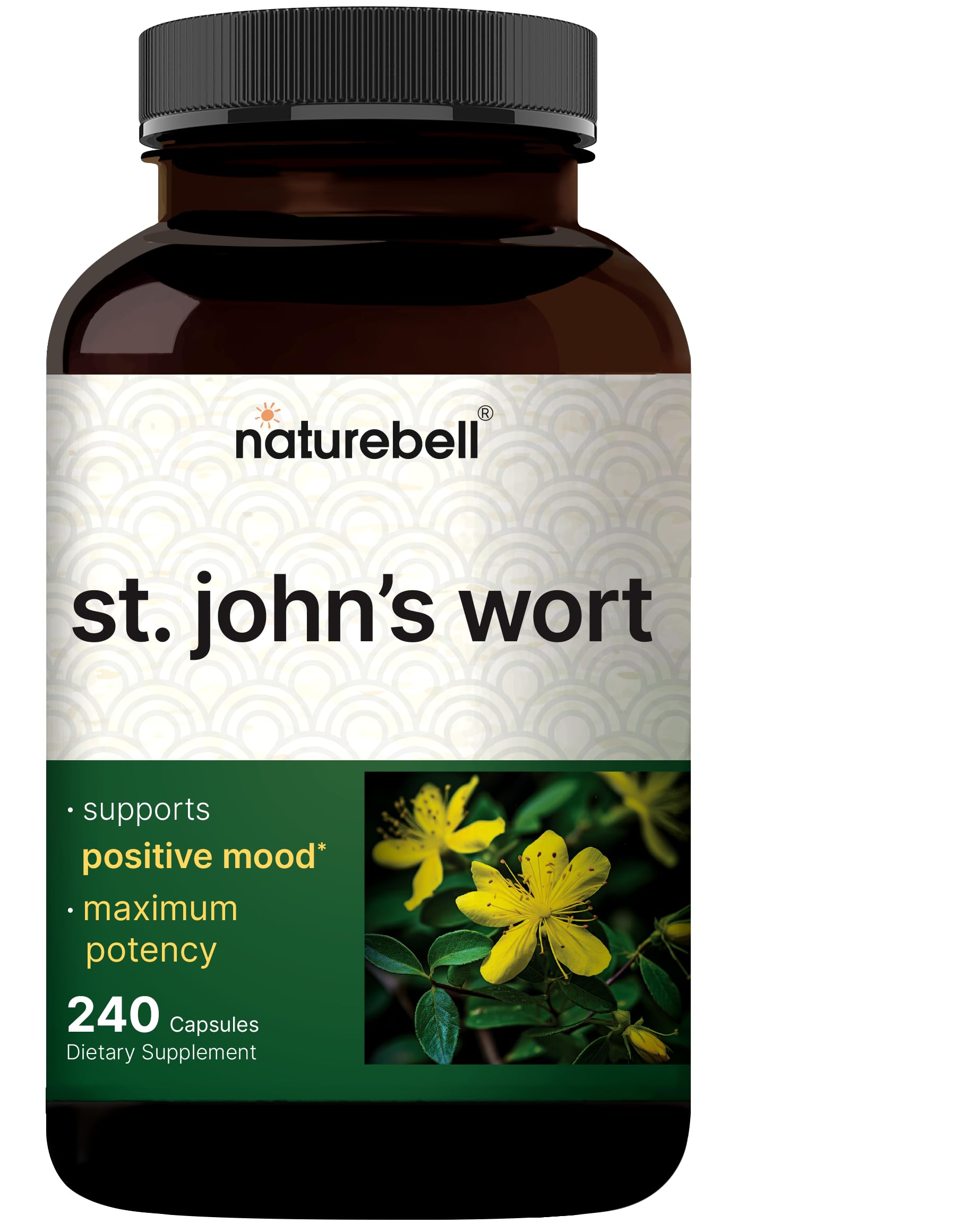 NatureBell St. John’s Wort bottle and capsules - hero image