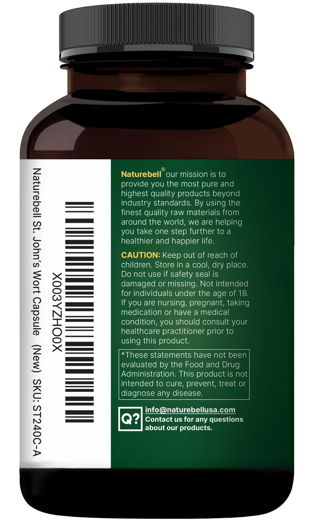 Third-party laboratory testing certification for NatureBell product