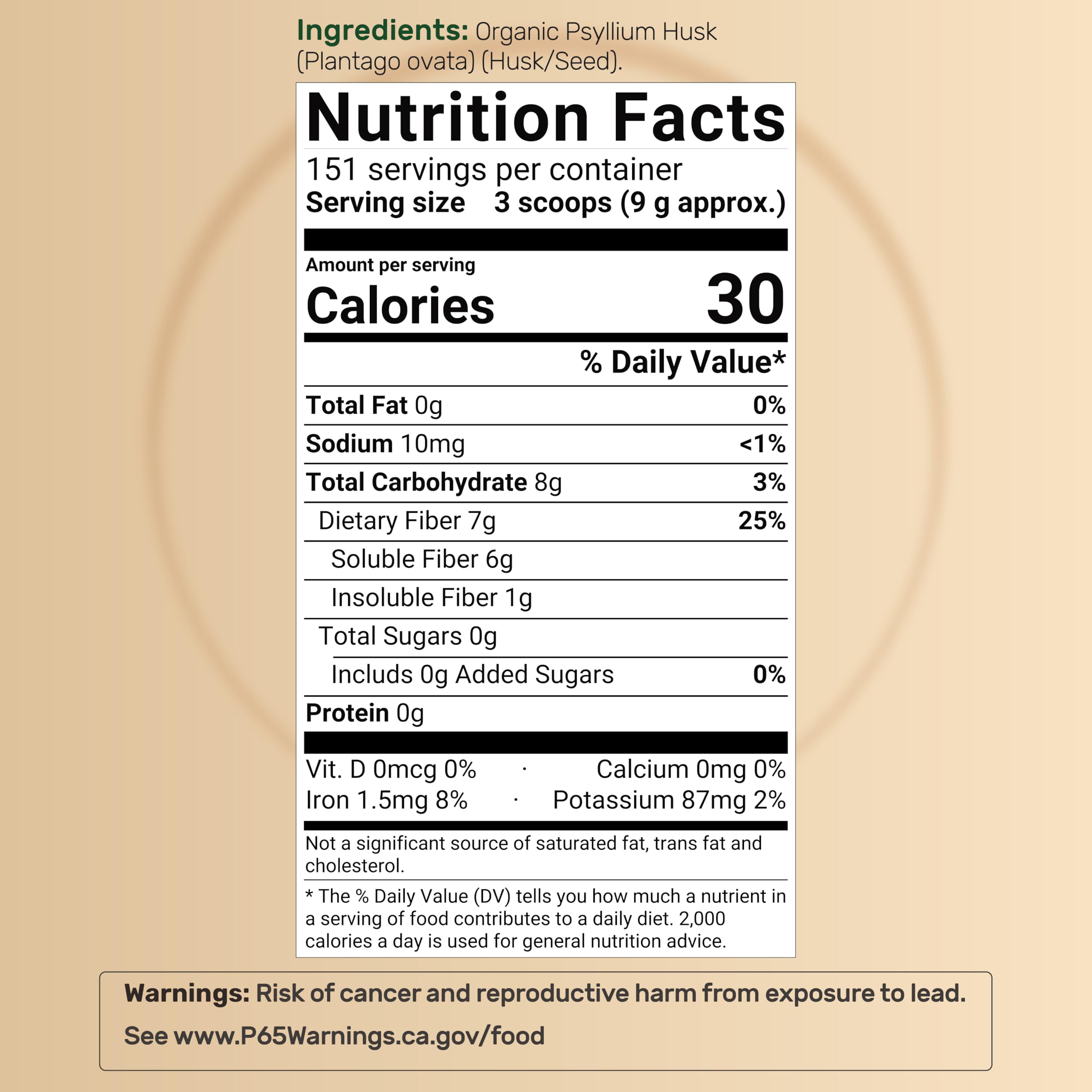 Close-up of psyllium husk powder on a spoon