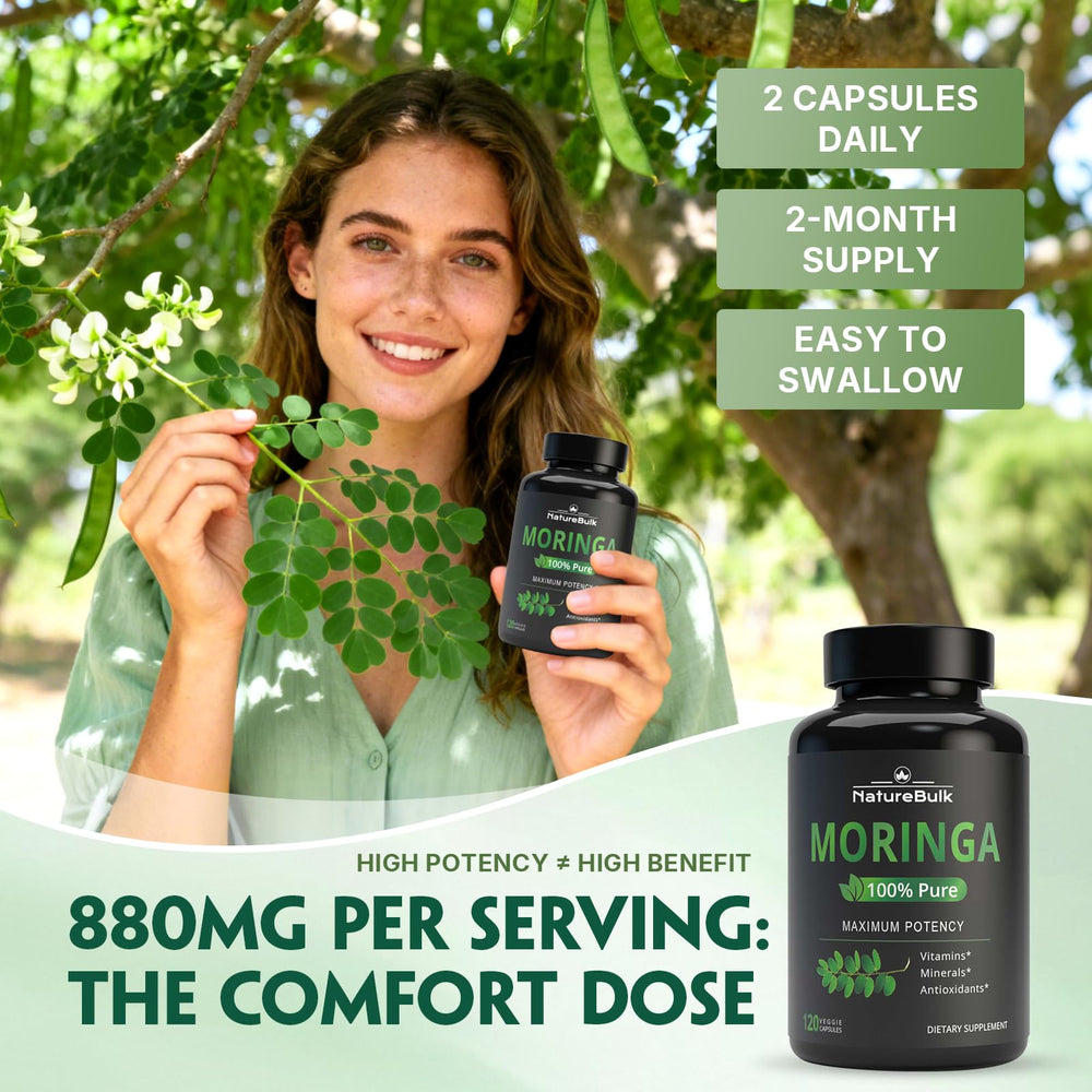 Sustainably farmed moringa leaves used in production