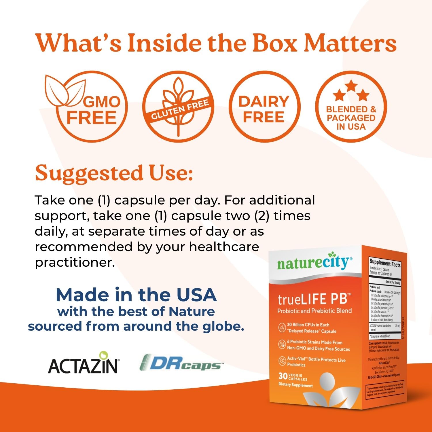 Lifestyle image of women and men taking NatureCity probiotic capsules