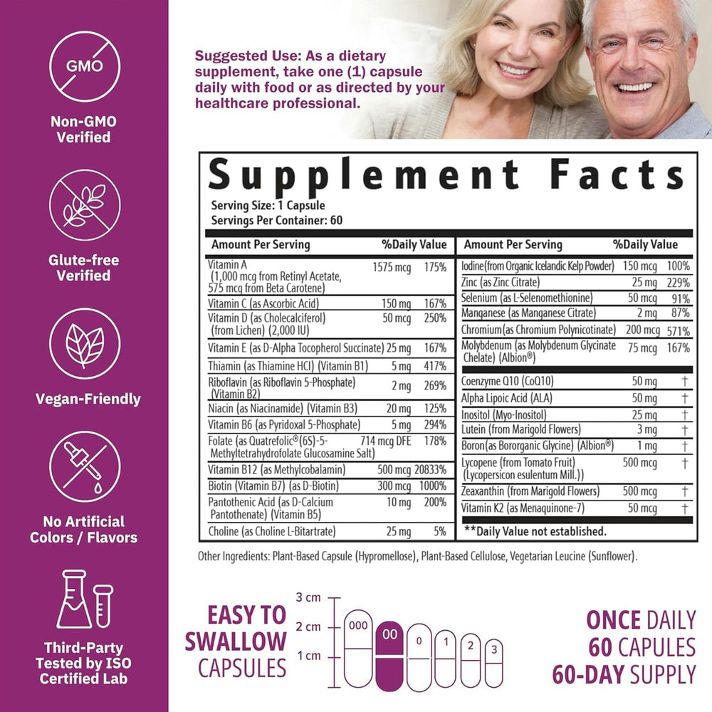 Iron-free vegan multivitamin capsules