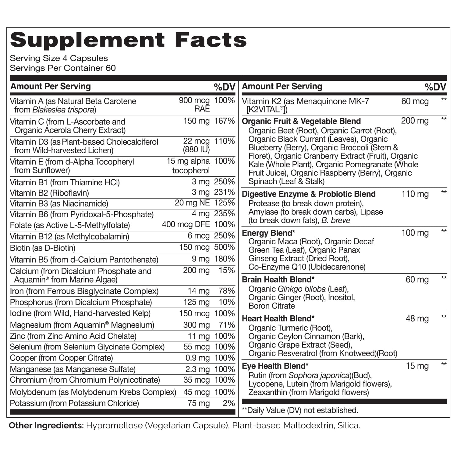 Activated B vitamins and chelated minerals for absorption