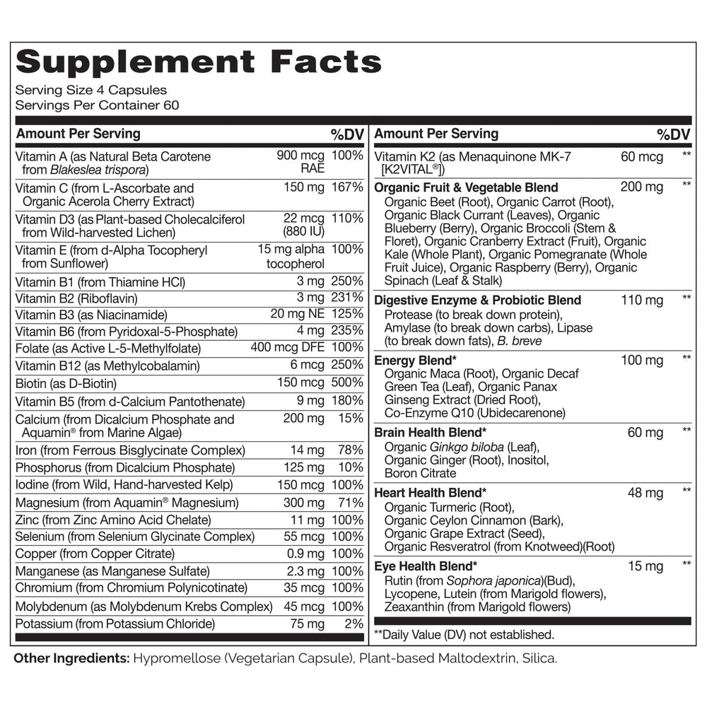Activated B vitamins and chelated minerals for absorption