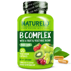 NATURELO Vitamin B Complex bottle front label