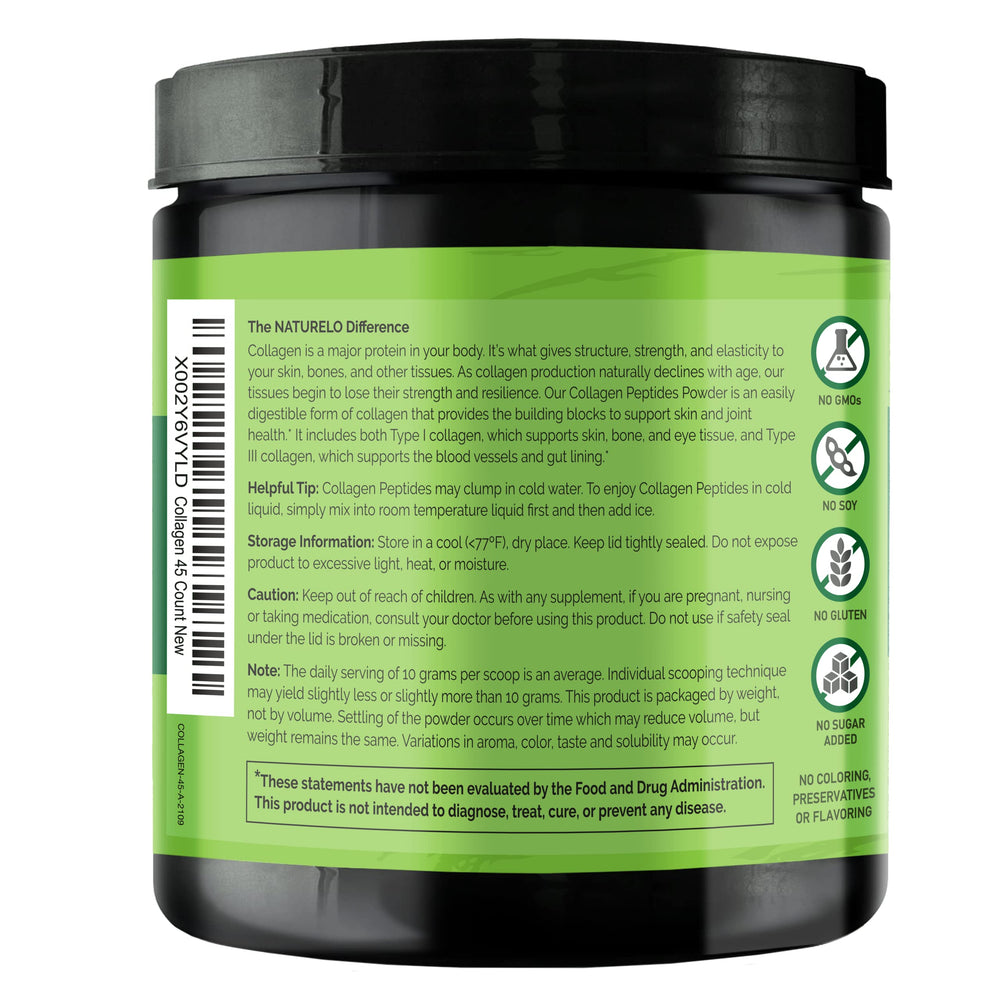 Naturelo Collagen Peptide Powder 16oz tub
