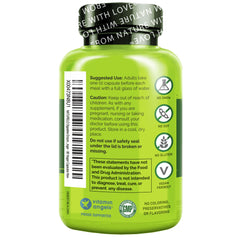 Close-up of NATURELO Digestive Enzymes bottle