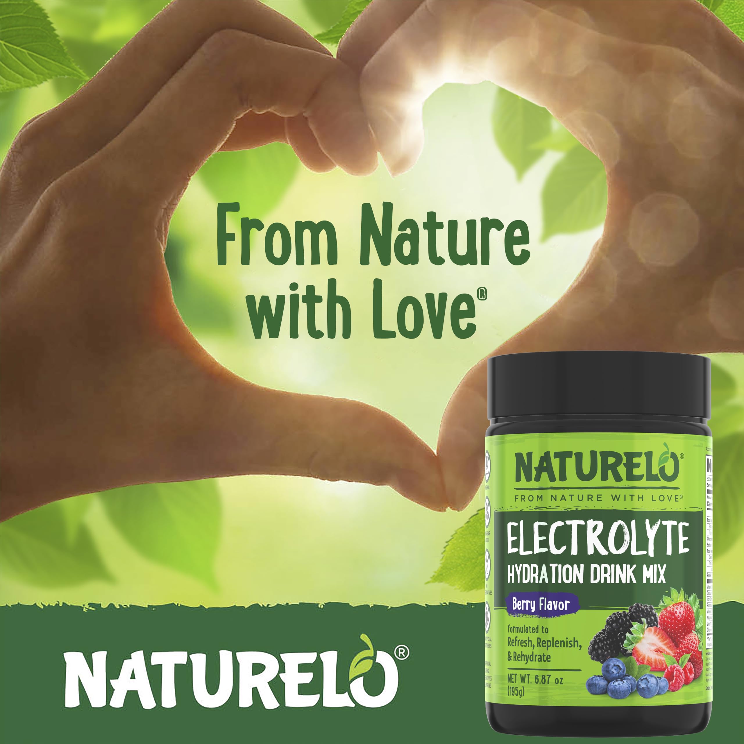 Berry flavored electrolyte powder with natural ingredients illustration