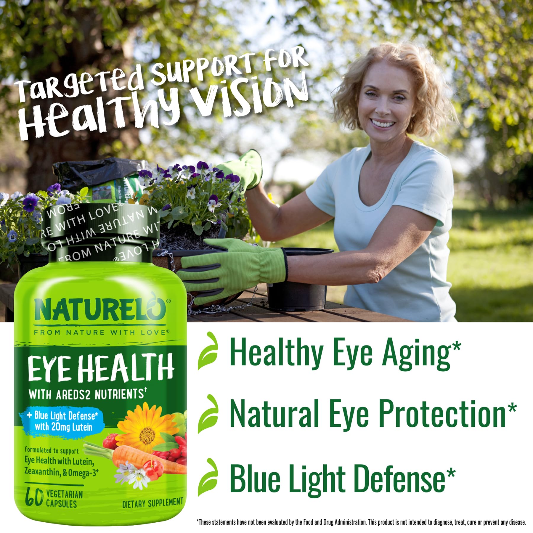 Plant-based omega-3 DHA and herbal eye-support extracts