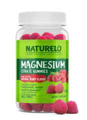 NATURELO Magnesium Citrate Gummies bottle with 60 vegetarian gummies