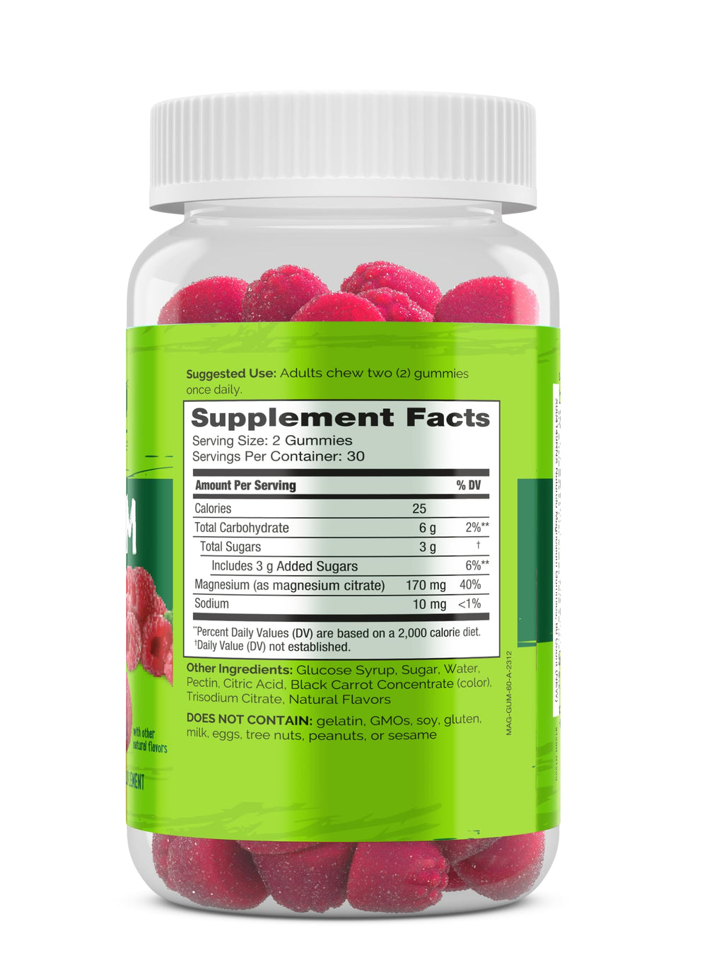 Product label highlighting vegetarian, gluten-free and non-GMO features