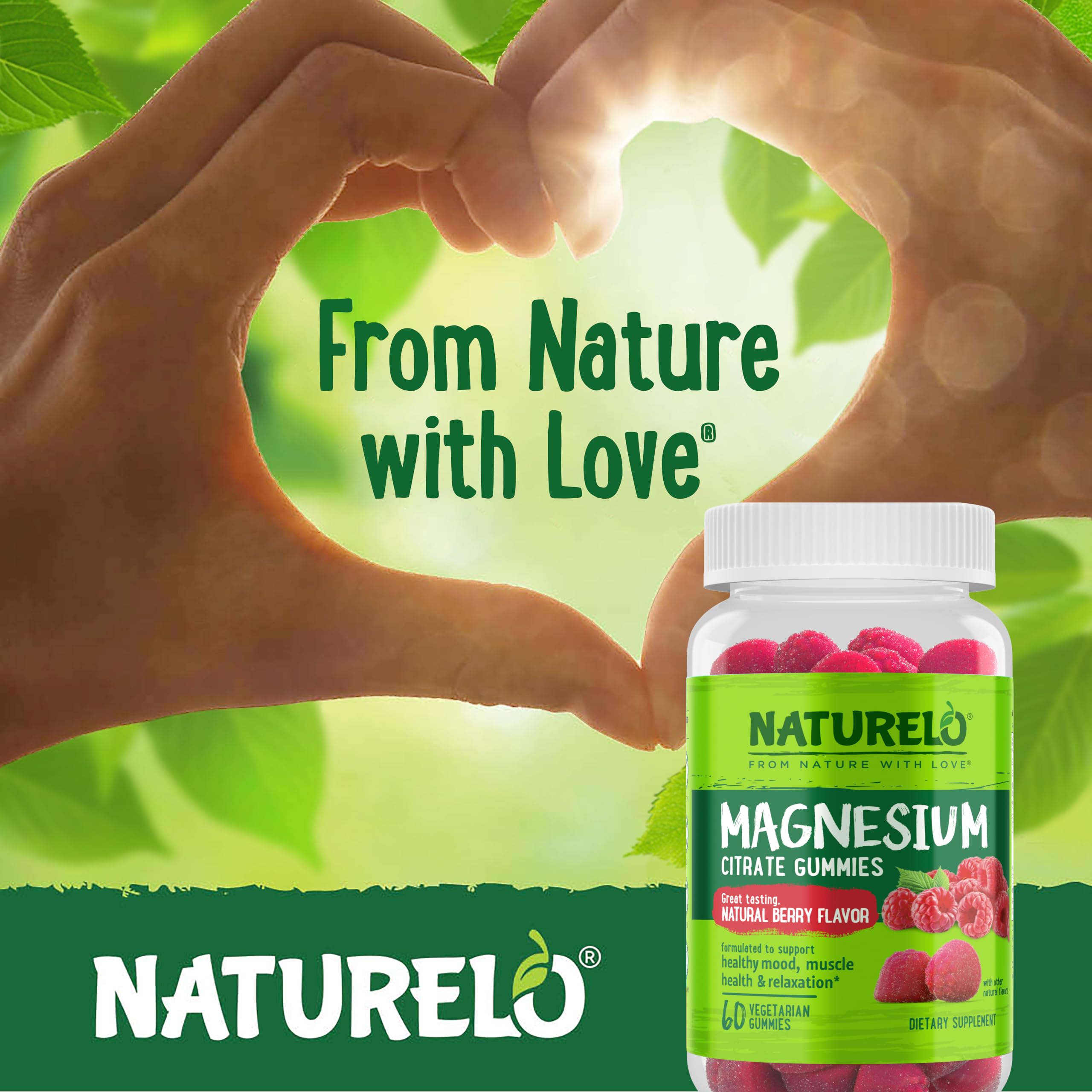 Final packaging image of NATURELO Magnesium Citrate Gummies