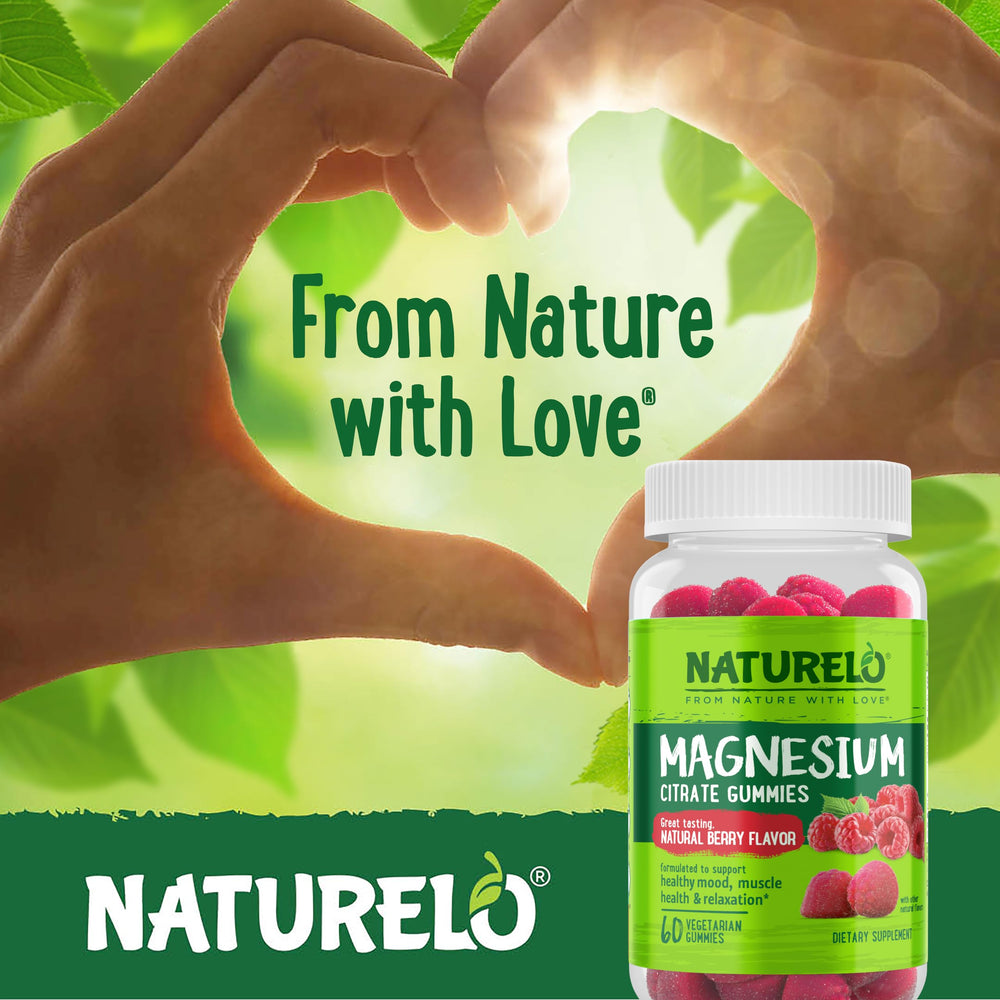 Final packaging image of NATURELO Magnesium Citrate Gummies