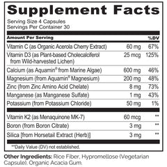 Calcium sourced from marine algae used in Naturelo supplement