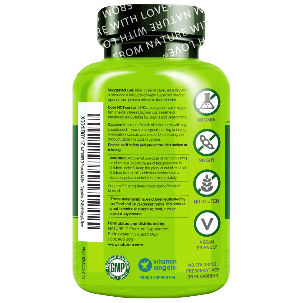 Storefront image of NATURELO Prenatal bottle in packaging