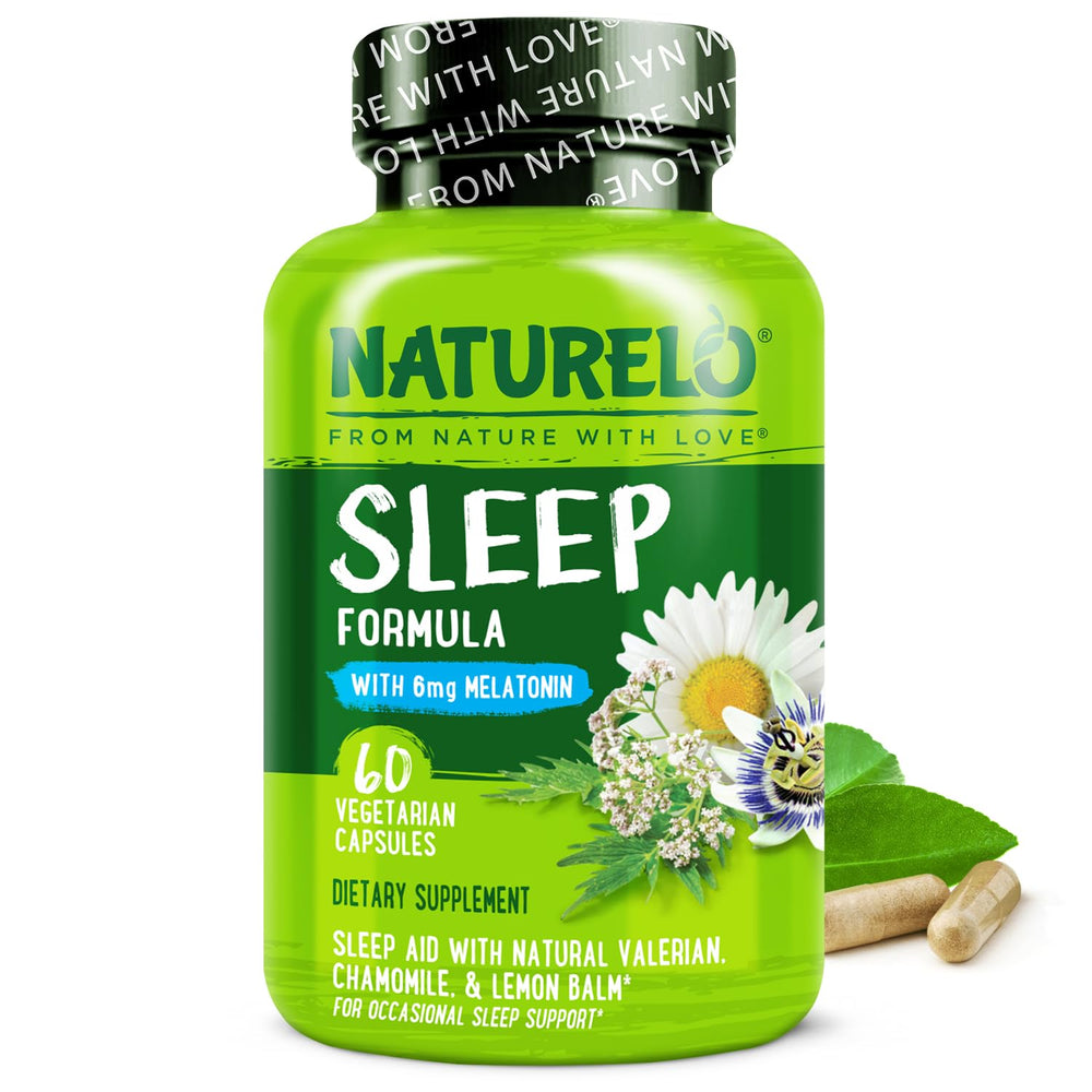 NATURELO Sleep Aid bottle with 60 vegan capsules